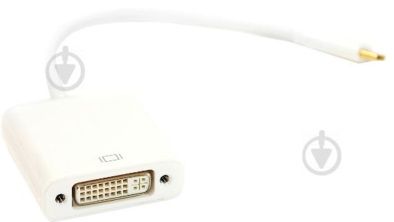 Кабель PowerPlant USB Type-C – DVI 0,15 м белый (DV00DV4063) - фото 1