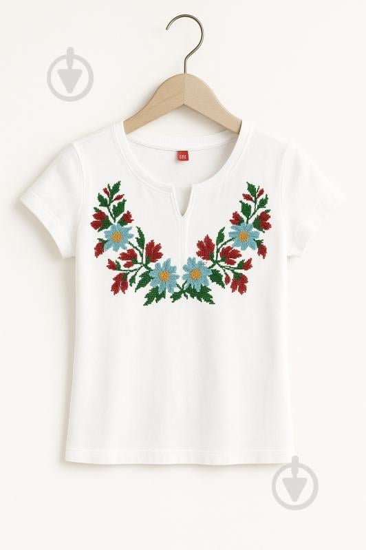 Вышиванка детская Piccolo Колокольчики р.140 белый 420324 - фото 1