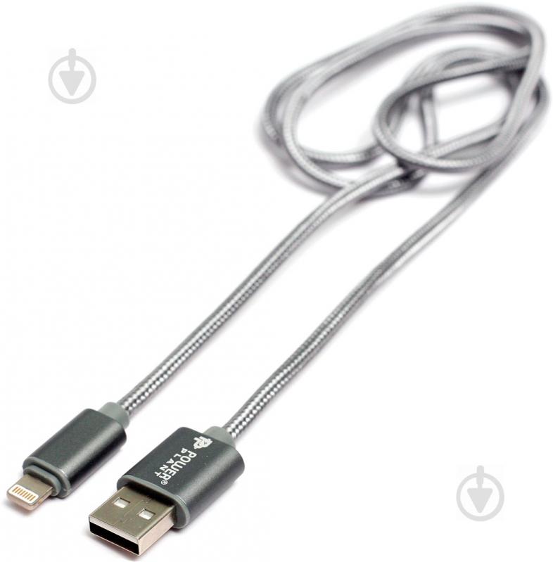 Кабель PowerPlant Lightning – USB 1 м сірий (KD00AS1288) - фото 1