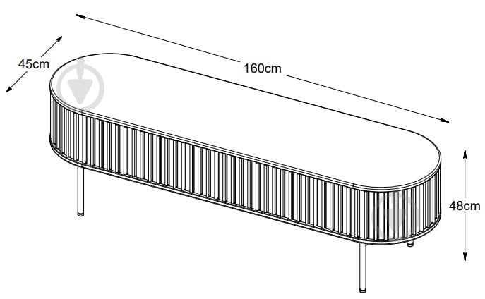 Тумба под ТВ Unique Furniture SIENA 1600x480x450 мм дуб черный (46104640) - фото 5