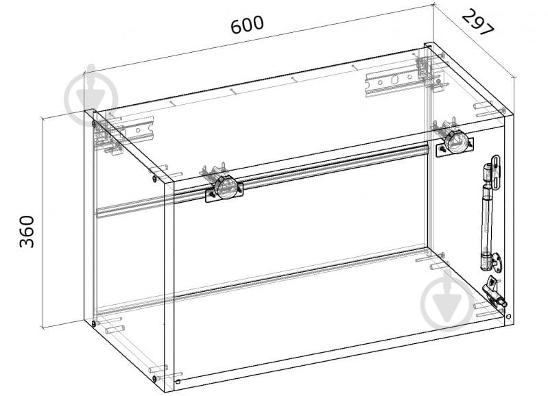 Шафа верхня модифікована з підйомником 600x360x300 мм білий - фото 2