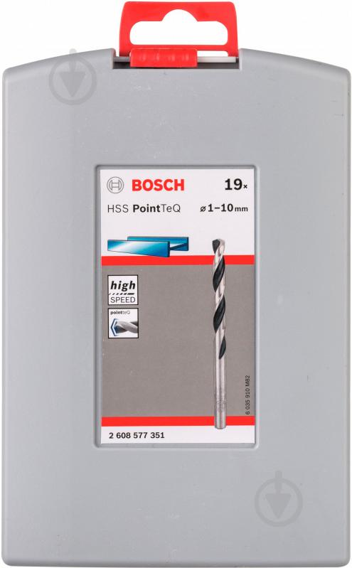 Набір свердел Bosch HSS PointTeQ ProBox 1-10 мм 19 шт. 2608577351 - фото 6