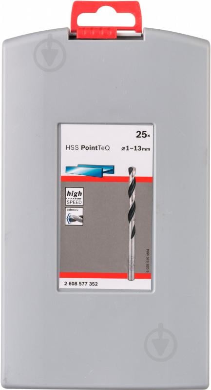 Набор сверл Bosch HSS PointTeQ ProBox 1-13 мм 25 шт. 2608577352 - фото 6