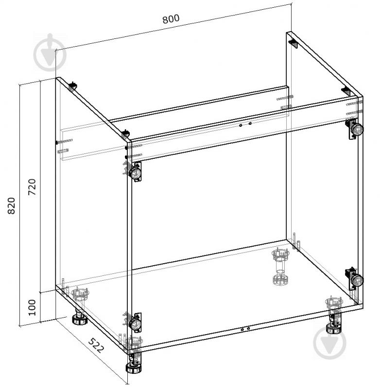 Тумба нижняя под мойку 800x820x522 мм белый - фото 2