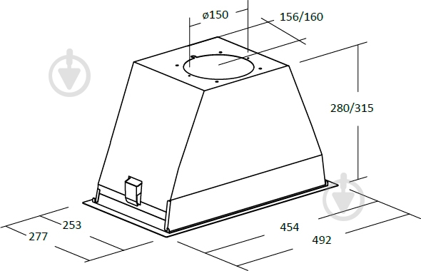 Вытяжка Cata GL 45 X/B - фото 8