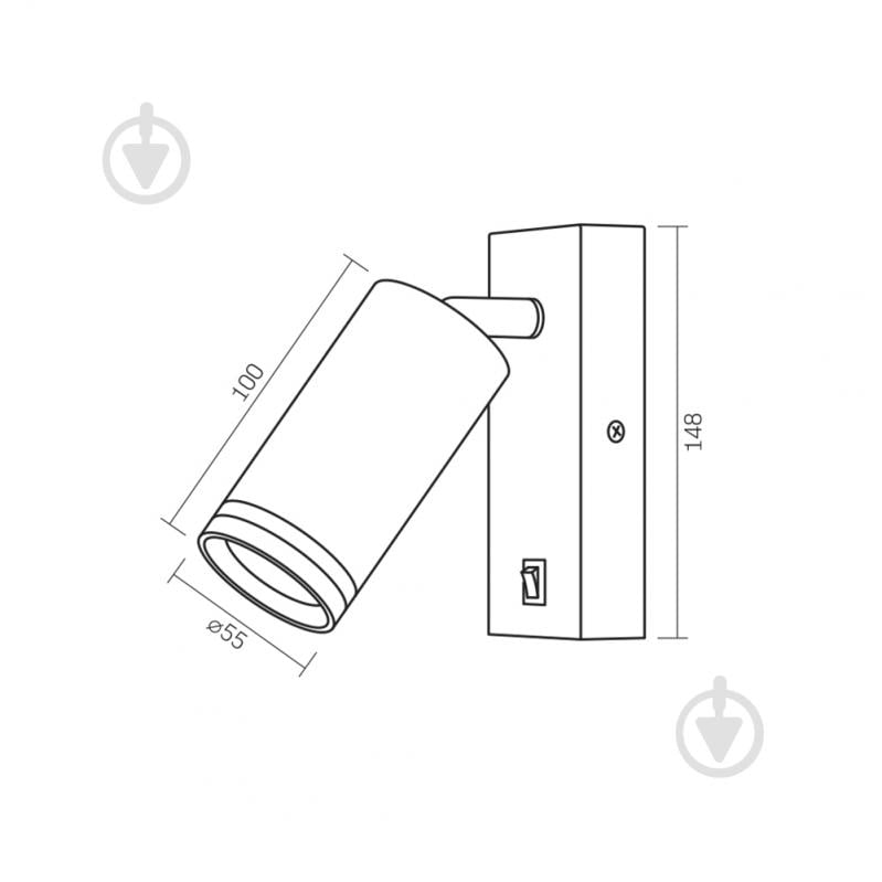 Бра Videx SPF05E настінний з кнопкою 1xGU10 чорний 27174 - фото 3