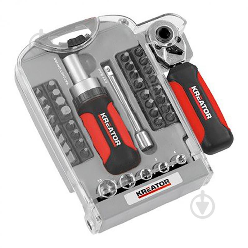 Набір викруток та головок Kreator з тріскачкою 40 шт. KRT064610 - фото 1