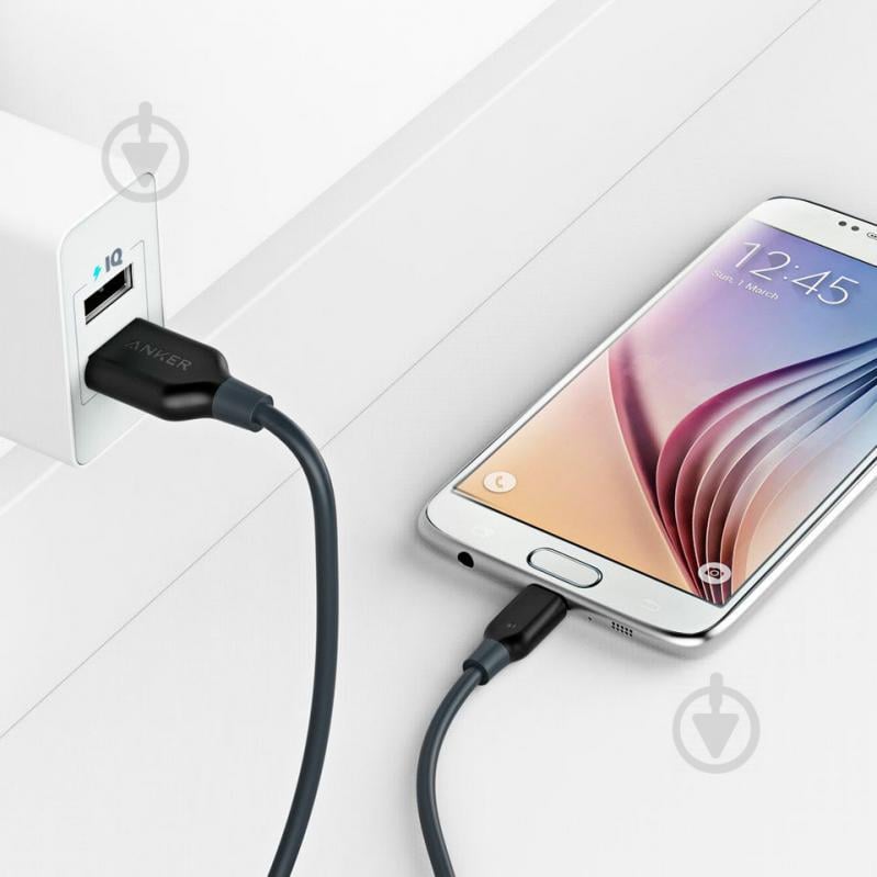 Кабель Anker USB – microUSB 3 м чорний (A8134H11) PowerLine - фото 3