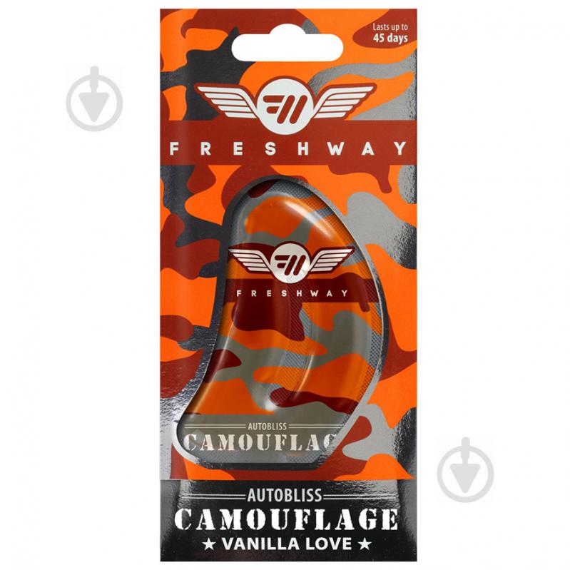 Ароматизатор подвесной FRESHWAY Camouflage AutoBliss Vanilla Love (Ванильная Любовь) 8 мл - фото 1