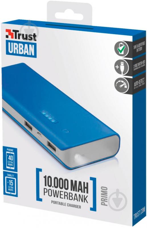 Повербанк Trust Primo 10000 mAh blue (22072) - фото 7