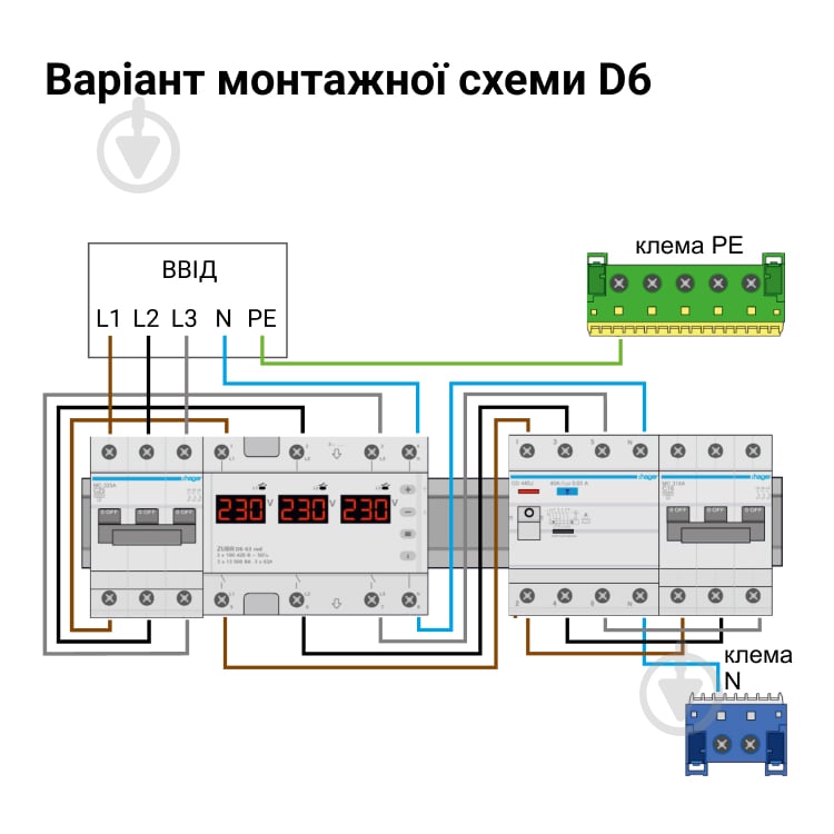 Реле напруги ZUBR D6-63 red трифазне з двома режимами роботи (63 А, 13 900 ВА) - фото 8