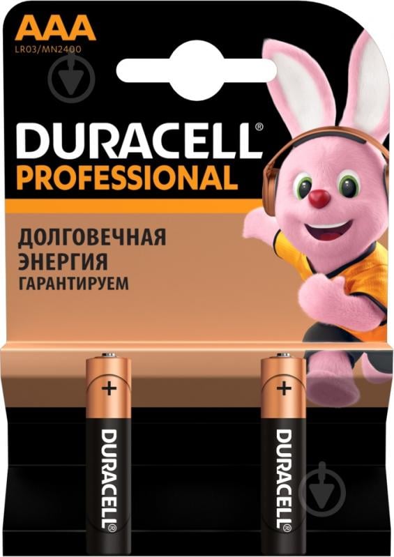 Батарейки Duracell Professional AAA (мізинчикові) 2 шт. (81578679) - фото 1