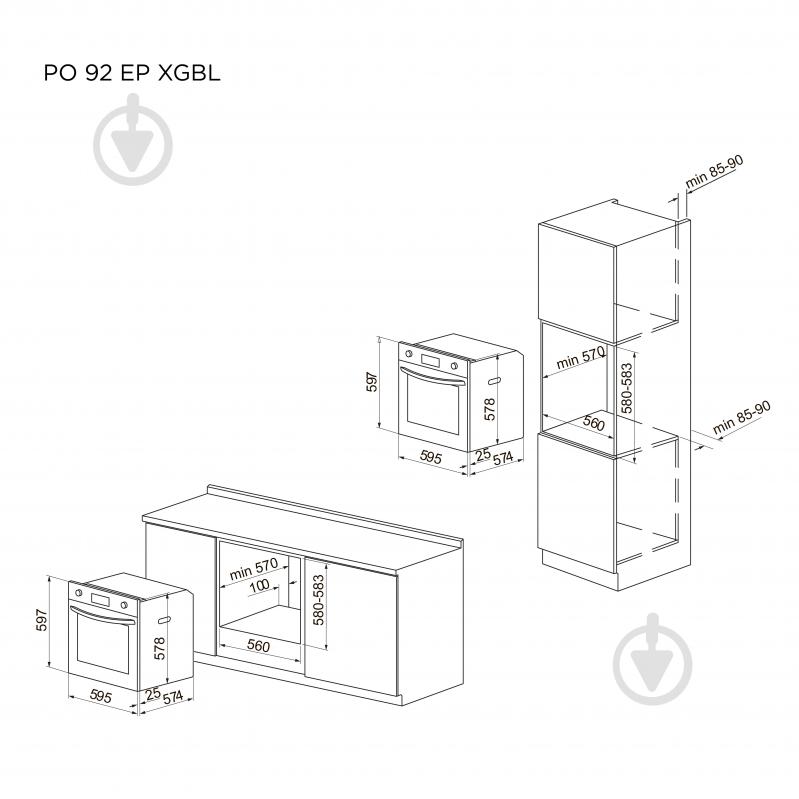 Духова шафа Pyramida PO 92 EP XGBL - фото 10