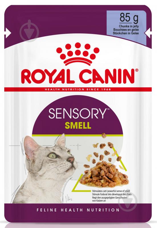 Корм влажный для взрослых кошек стимулирующий вкусовые рецепторы Royal Canin Sensory Smell в желе 3+1 шт. 85 г - фото 2