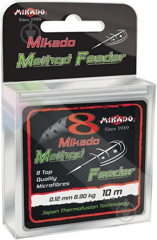 Шнур Mikado 8 Octa Method Feeder Braid 10м 0,1мм 7,75кг Green (Z43G-010) - фото 1