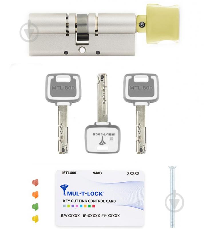 Цилиндр Mul-T-Lock MTL800/MT5+ 50x50 ключ-вороток 100 мм латунь - фото 8