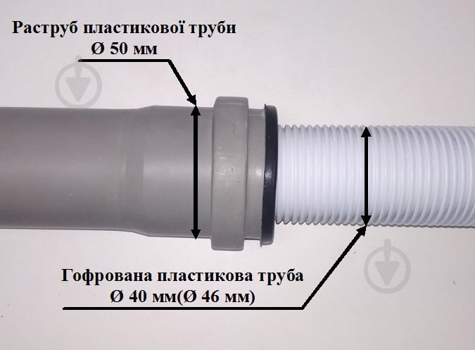 Редукція каналізаційна Water-Gum ущільнювальна гумова d50/46 - фото 2