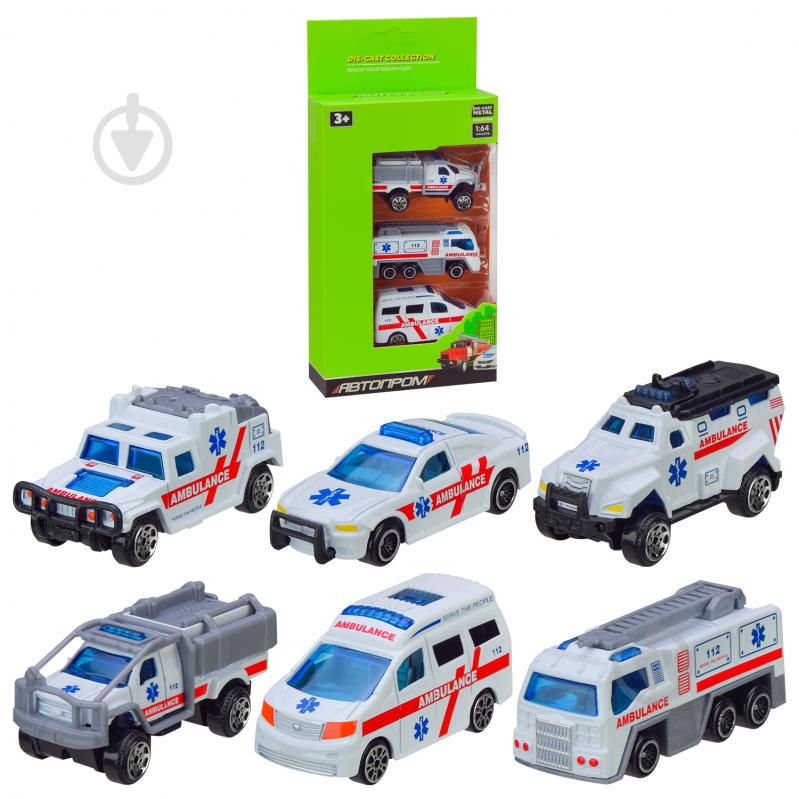 Набор металлических машин Автопром 1:64 AP7490 - фото 1