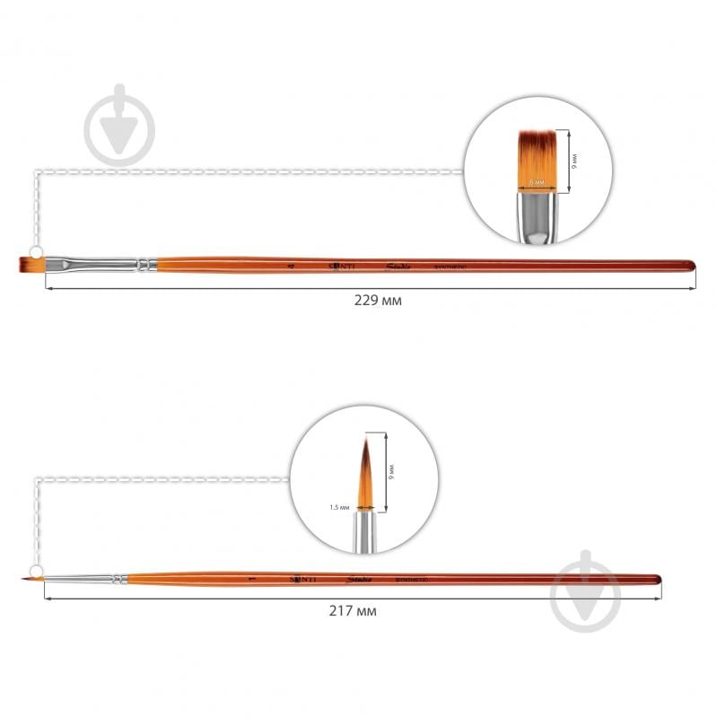 Набір пензлів Studio №5 5 шт. 310838 Santi - фото 3