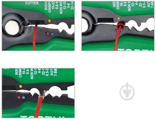 Клещи обжимные для обжимки клемм и снятия изоляции Toptul DKAA2226 - фото 4