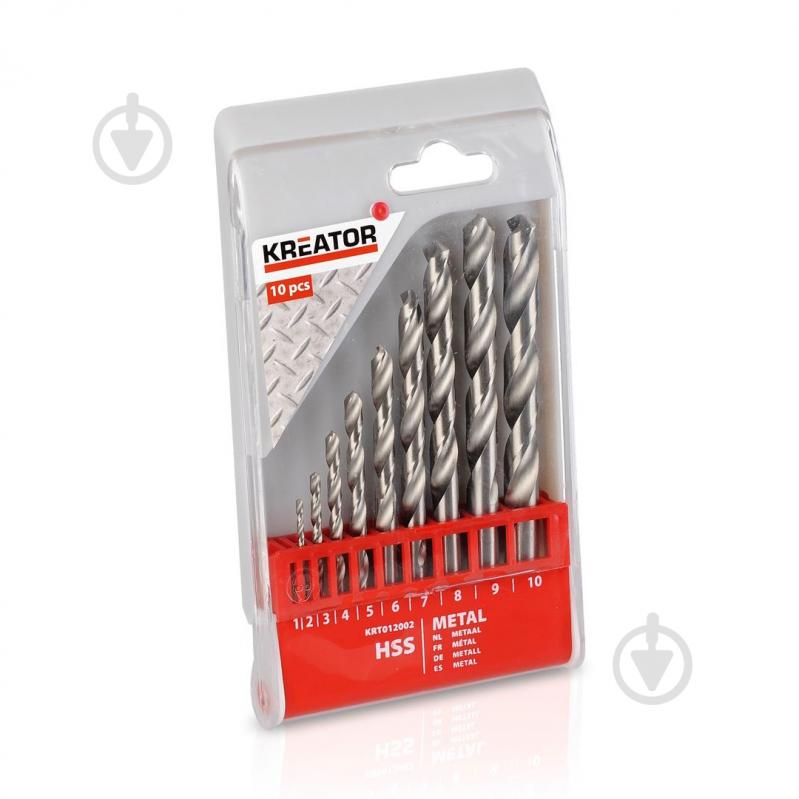 Набор сверл по металлу Kreator HSS Ø 1-10 мм 10 шт. KRT012002 - фото 1