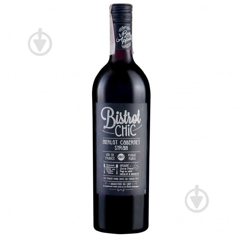 Вино Bistrot Chic de la Mer червоне сухе Merlot Cabernet Sauvignon Syrah VdF 750 мл - фото 1