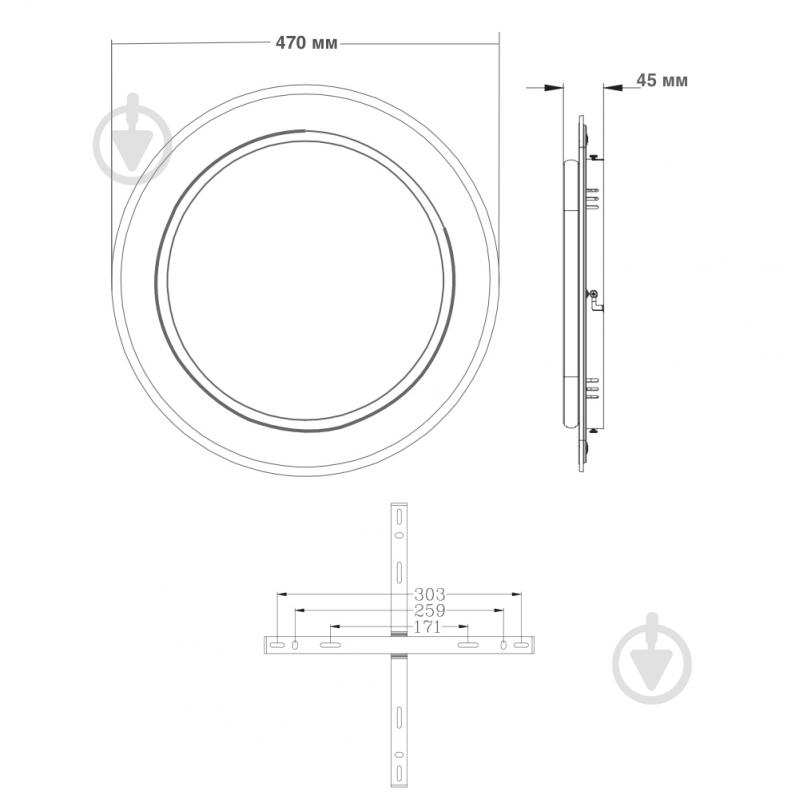 Люстра світлодіодна ESLLSE VEGA DUAL 75W 2R 450х53 мм Чорно-бiла 80 Вт 10429 - фото 5