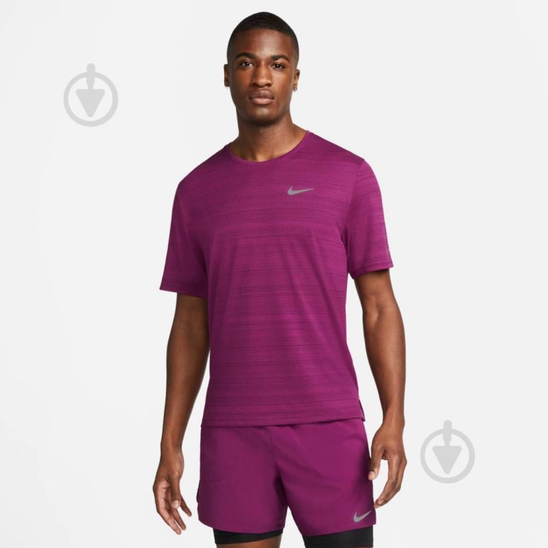 Футболка Nike M NK DF MILER TOP SS CU5992-610 р.2XL фиолетовый - фото 1