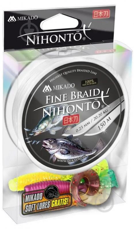 Шнур Mikado Nihonto Fine Braid 150м 0,35мм 33,4кг white - фото 1