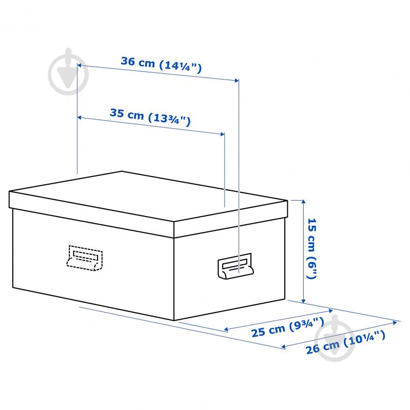 Ящик для зберігання Union картонний, металева ручка, графітовий, S, 150x350x250 мм - фото 14