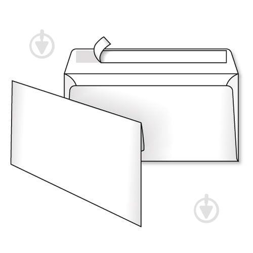 Конверт Е65(DL) 110х220 мм білий 0+0 10 шт. - фото 1