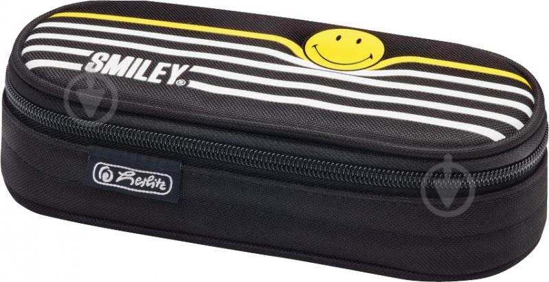 Пенал Be.Bag Case Smileyworld Stripes 50015221 Herlitz черный - фото 1