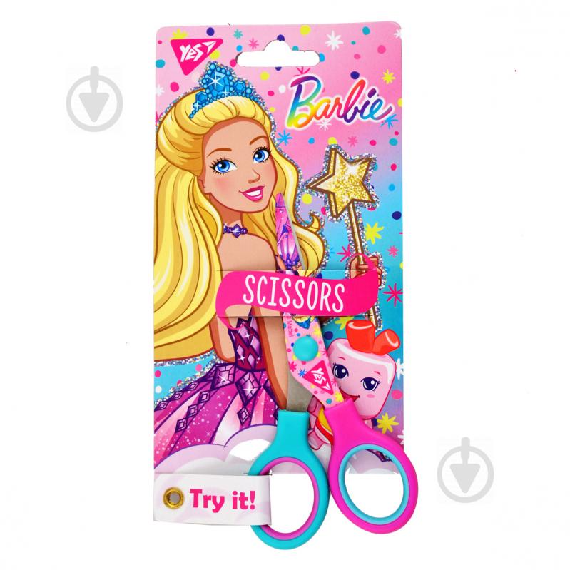 Ножницы детские 13см с принтом на лезвии Barbie YES 480379 - фото 1