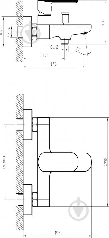 Смеситель для ванны EGO Soft - фото 3
