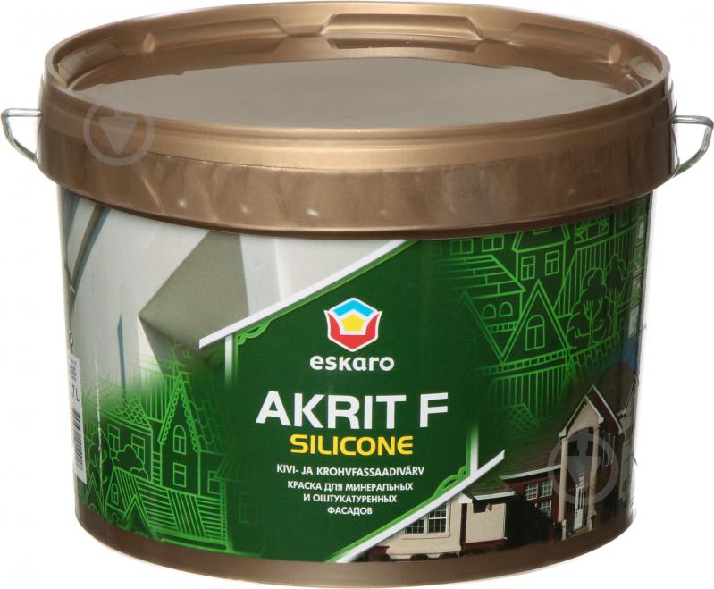 Фарба акрилатна водоемульсійна Eskaro Akrit Fasad Silicone глибокий мат білий 2,7 л 3,24 кг - фото 1