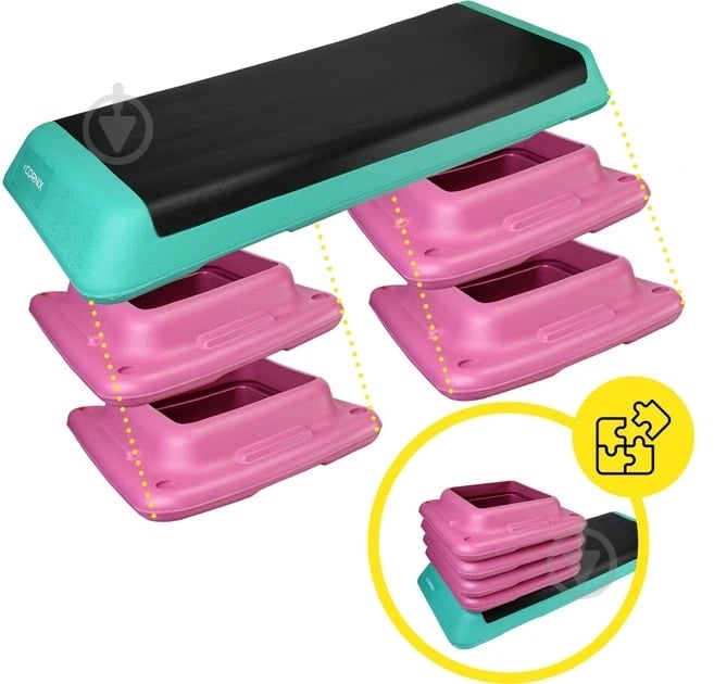 Степ-платформа Cornix XR-0402 Violet/Turquoise/Black - фото 4 Степ-платформа Cornix XR-0402 Violet/Turquoise/Black - фото 4