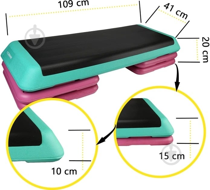 Степ-платформа Cornix XR-0402 Violet/Turquoise/Black - фото 6 Степ-платформа Cornix XR-0402 Violet/Turquoise/Black - фото 6