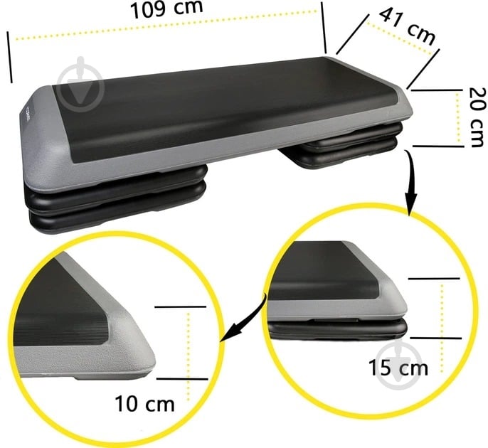 Степ-платформа Cornix XR-0403 Black/Grey - фото 7