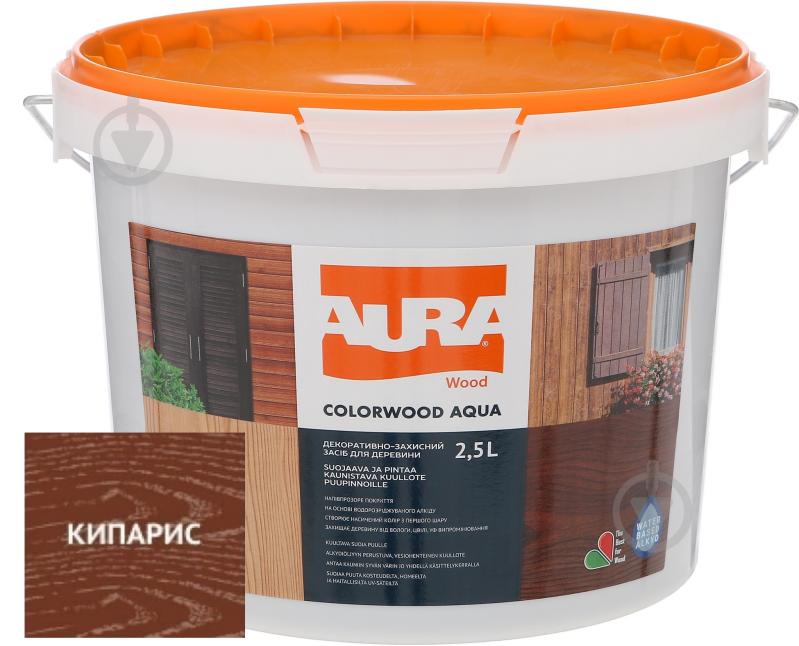 Лазур Aura® ColorWood Aqua кипарис напівмат 2,5 л - фото 1