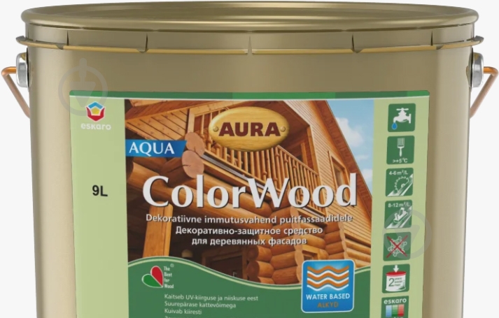 Лазурь Aura® ColorWood Aqua полисандр полумат 2,5 л - фото 1