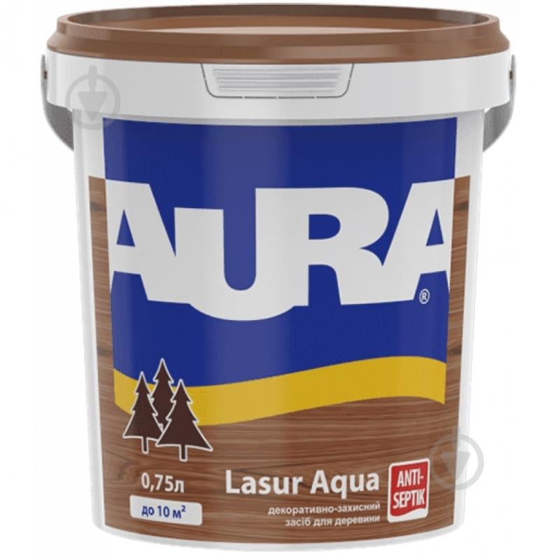 Деревозахисний засіб Aura® Lasur Aqua білий шовковистий мат 0,75 л - фото 2