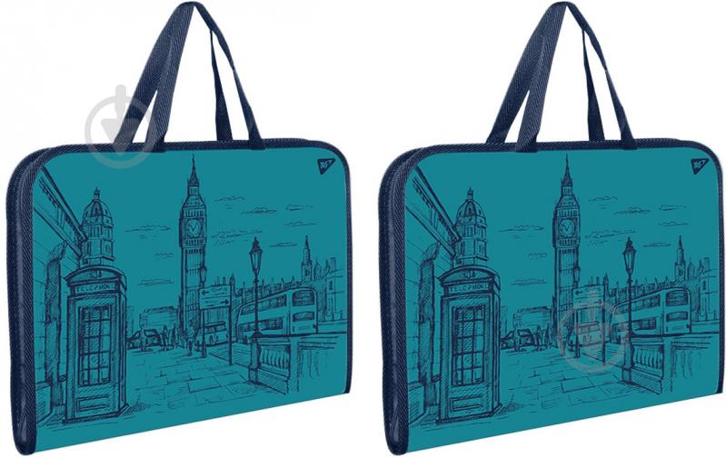 Папка-портфель на молнии с тканевыми ручками А3 London YES - фото 1 Папка-портфель на молнии с тканевыми ручками А3 London YES - фото 1