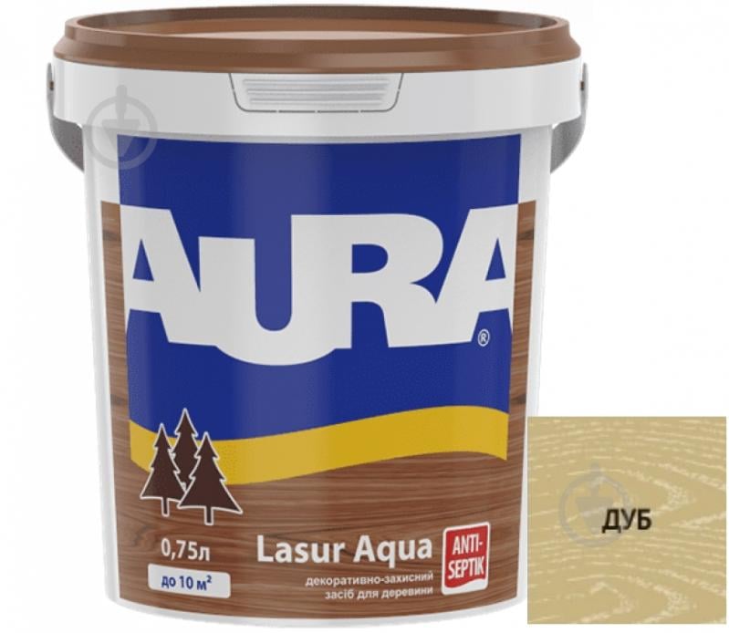 Деревозахисний засіб Aura® Lasur Aqua дуб шовковистий мат 0,75 л - фото 1