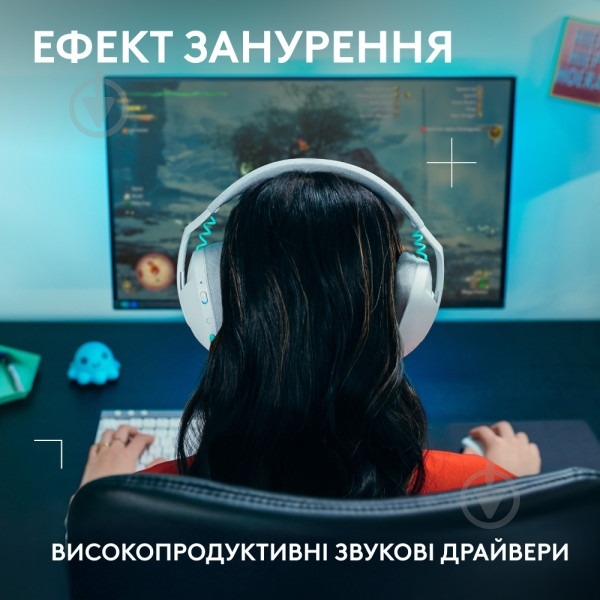 Гарнітура ігрова Logitech G321 Lightspeed Wireless Gaming Headset white - фото 6