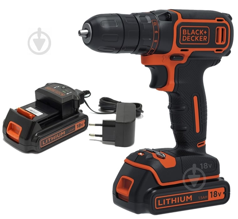 Шуруповерт акумуляторний Black+Decker BDCDC18B - фото 2