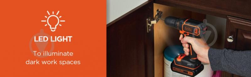 Шуруповерт акумуляторний Black+Decker BDCDC18B - фото 11