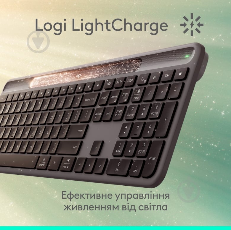 Клавіатура Logitech Slim Solar+ (920-013764) graphite - фото 12