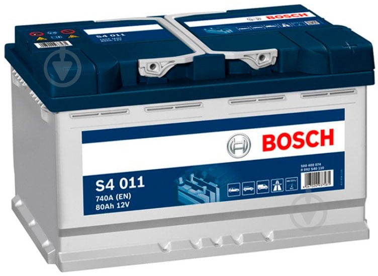 Акумулятор автомобільний Bosch S4 80Ah 740A 12V 0 092 S40 110 «+» праворуч (0 092 S40 110) - фото 1