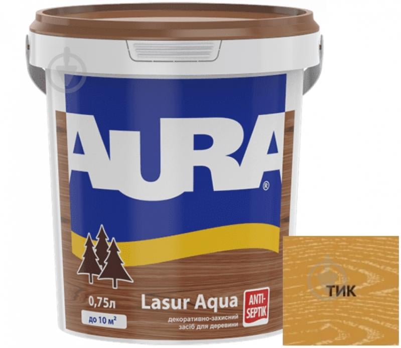 Деревозахисний засіб Aura® Lasur Aqua тік шовковистий мат 0,75 л - фото 1