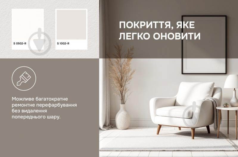 Фарба інтер'єрна акрилова Ceresit IN 50 Basic База А мат білий 3 л - фото 6